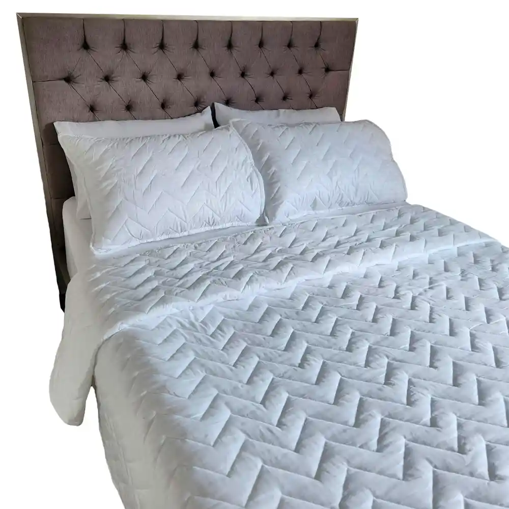 Edredón Unifaz Cama Semidoble 120x190cm Blanco Hogareto