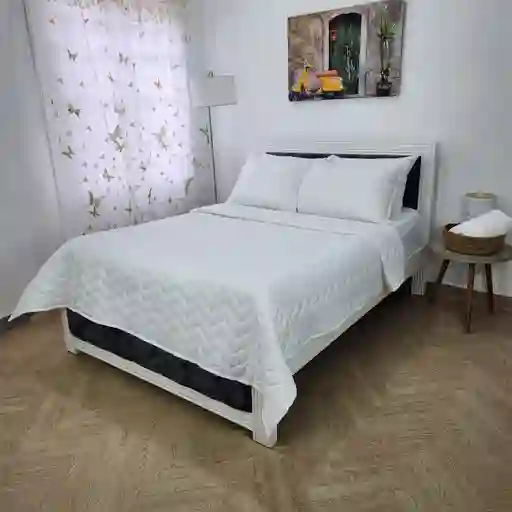 Edredón Unifaz Cama Semidoble 120x190cm Blanco Hogareto