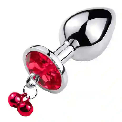 Plug Anal Metálico Con Joya Cascabel Talla S Rojo