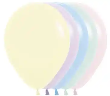 R-12 Globos Bombas Fiesta Sempertex Colores Pastel Mate Surtidos X12 Globos