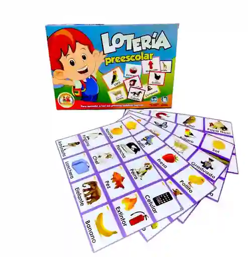 Juego Lotería Preescolar Lectura Aprender Dibujos Didáctico