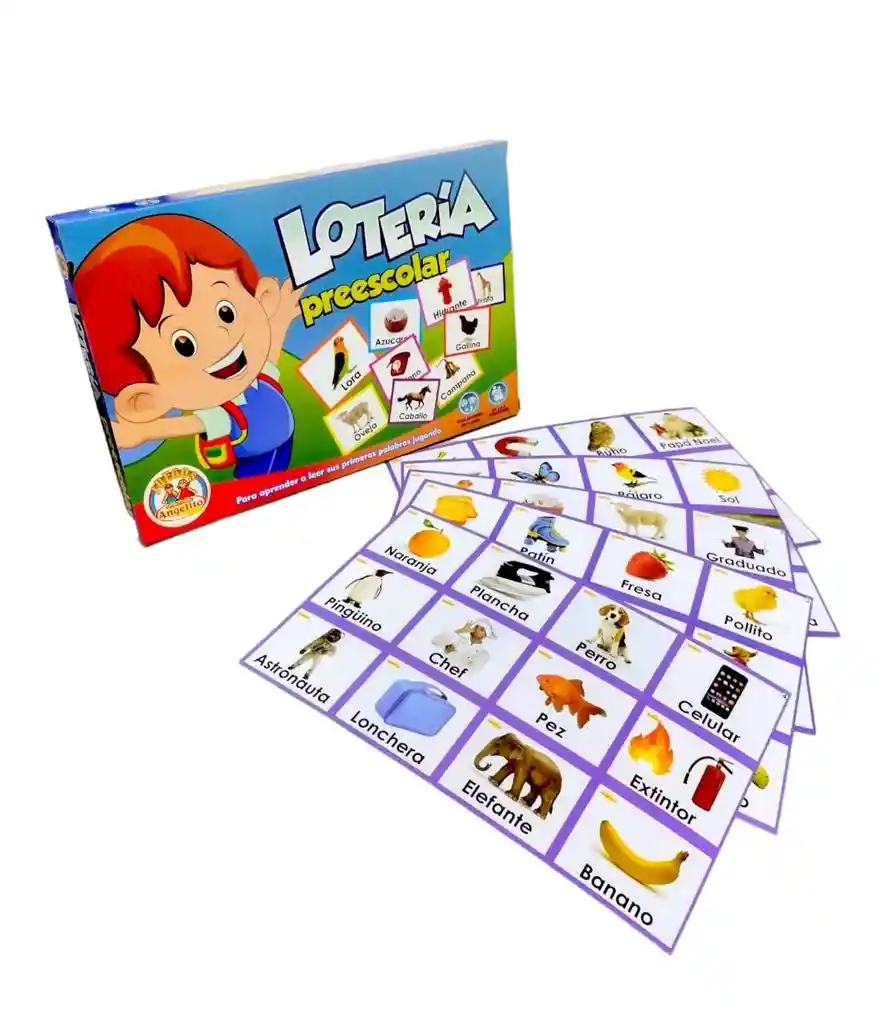 Juego Lotería Preescolar Lectura Aprender Dibujos Didáctico