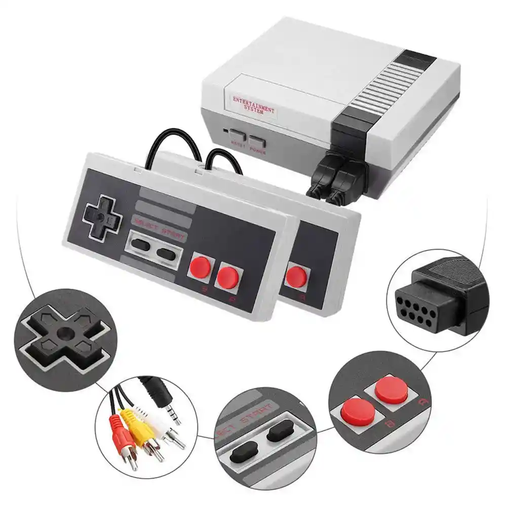 Consola Retro 620 Juegos Nes Clasicos + 2 Controles