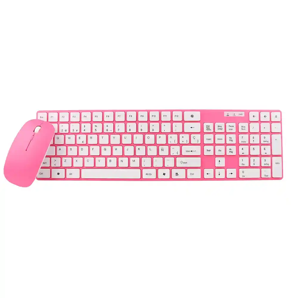 Teclado + Mouse Combo Inalambrico Pink 🌷