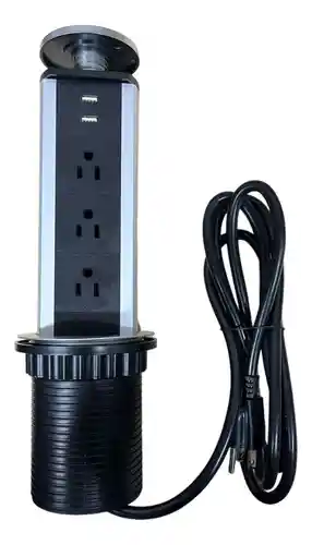 Multitoma Regleta Retráctil Para Empotrar 110v Puertos Usb