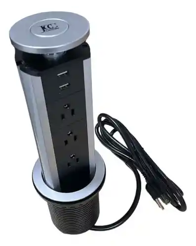 Multitoma Regleta Retráctil Para Empotrar 110v Puertos Usb