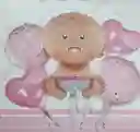 Bouquet X 5 Globos Metalizados Baby Shower Niña O Niño
