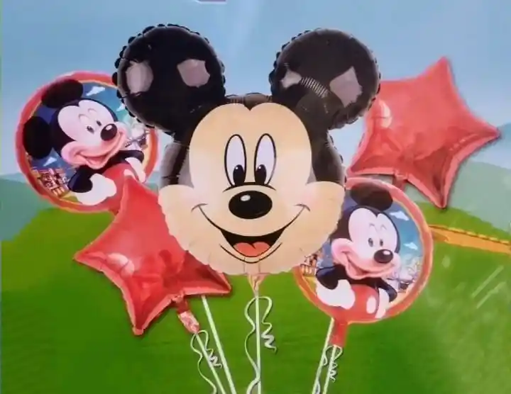 Bouquet X 5 Globos Metalizados Mickey Mouse