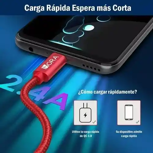 Cable De Carga Datos Usb A Tipo C Original Carga Rápida