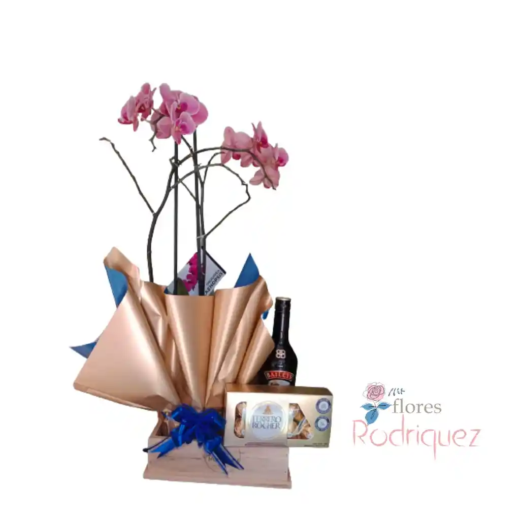 Gift Box Orquidea, Baileys Y Chocolates