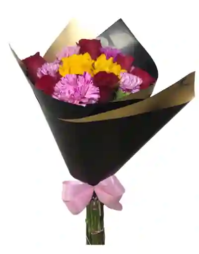 Bouquet Rosas, Girasoles Y Claveles