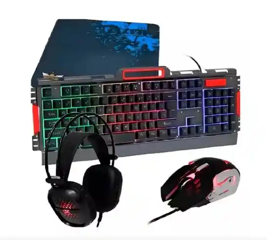 Combo Teclado Gamer Retroiluminado Mouse Pad Y Audifonos K58