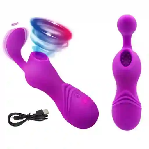 Succionador De Clítoris Vibrador Doble Estimulación Punto G Y Anal Con Cerdas