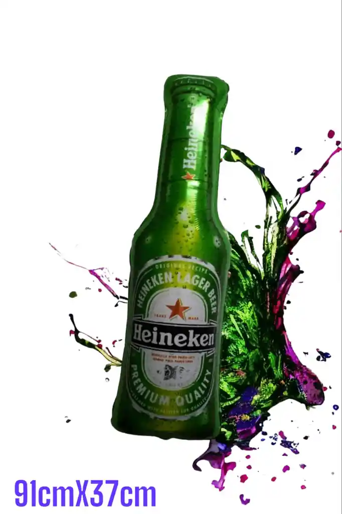 Globo Metalizado Cerveza Heineken 91cmx37cm (grande)