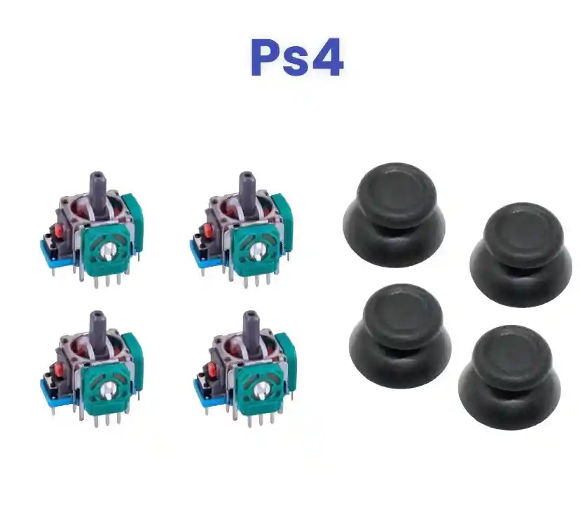 4 Análogo Repuesto Joystick + 4 Capuchas Para Control Ps4