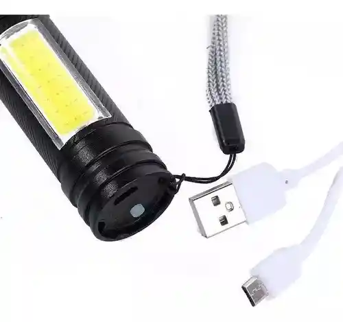 Linterna Led Cree T6 Usb Micro Zoom Lámpara Cob Recargable