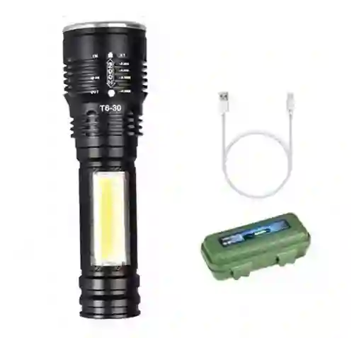 Linterna Led Cree T6 Usb Micro Zoom Lámpara Cob Recargable