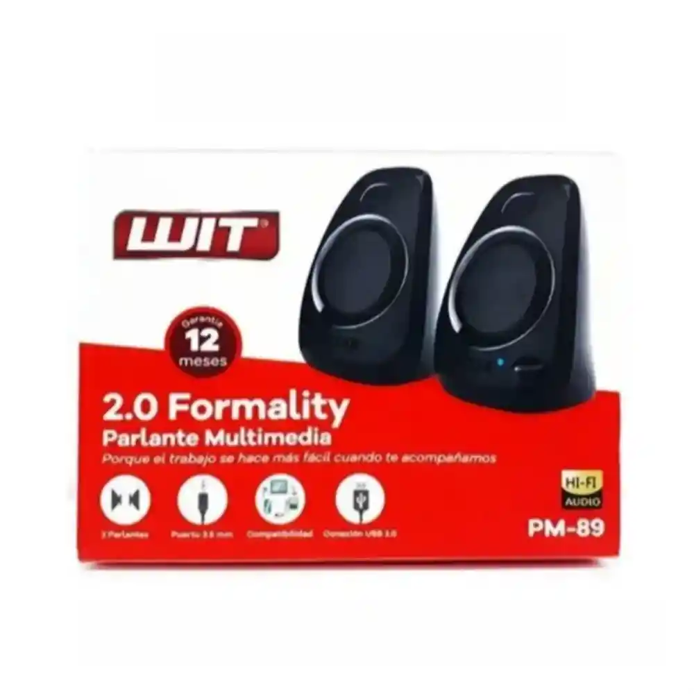 Parlantes Para Pc Plug 3.5 Y Usb Para Corriente Wit Pm-89