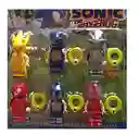 Set X6 Figuras Lego Sonic Tails Amy Muñecos 6cm Blister