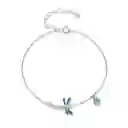 Pulsera Manilla Para Mujer Libélula Fabricada En Plata 925