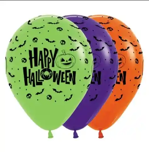 Globo R-12x12 Happy Halloween Calabaza Sempertex