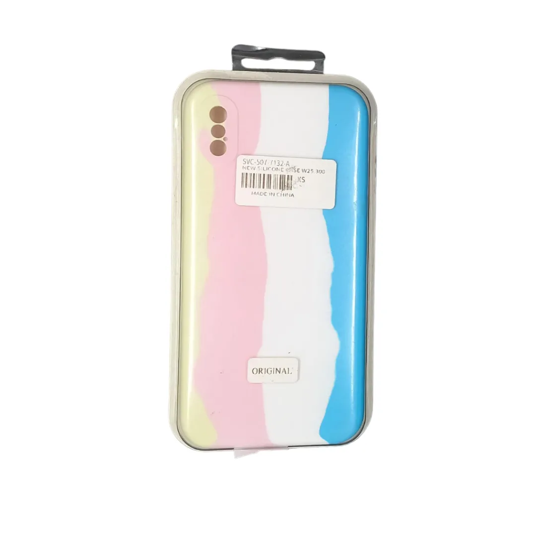 Forro Silicone Case Arcoiris Amarillo Iphone Xs