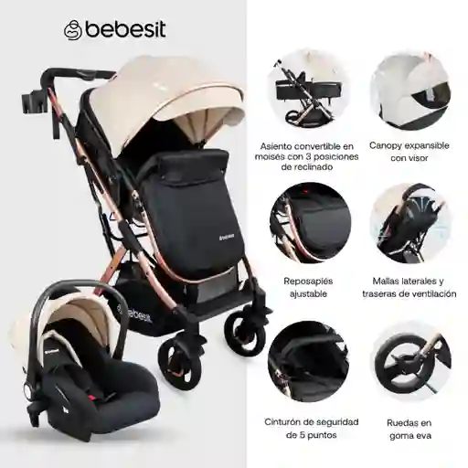 Coche Travel System Gold Lx Beige