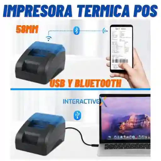 Impresora Pos Bluetooth Termica 58mm/ Impresora Recibos/ Facturas/tickets