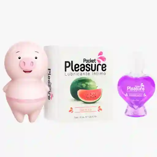 Combo Pig Vibe + Lubricante Pocket Pleasure 37 Ml