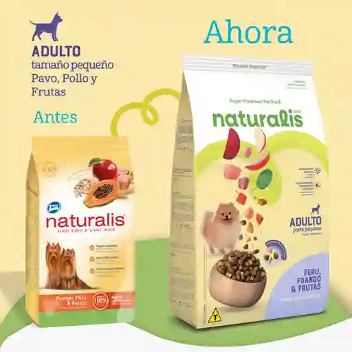 Naturalis Perro Adulto Raza Pequeña Pollo Pavo Y Frutas Naturalis Perros 1kg