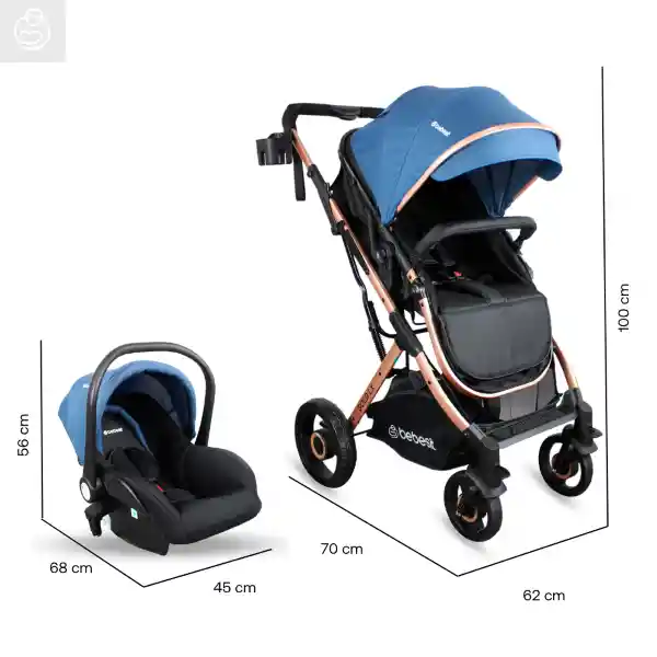 Coche Travel System Gold Lx Blue