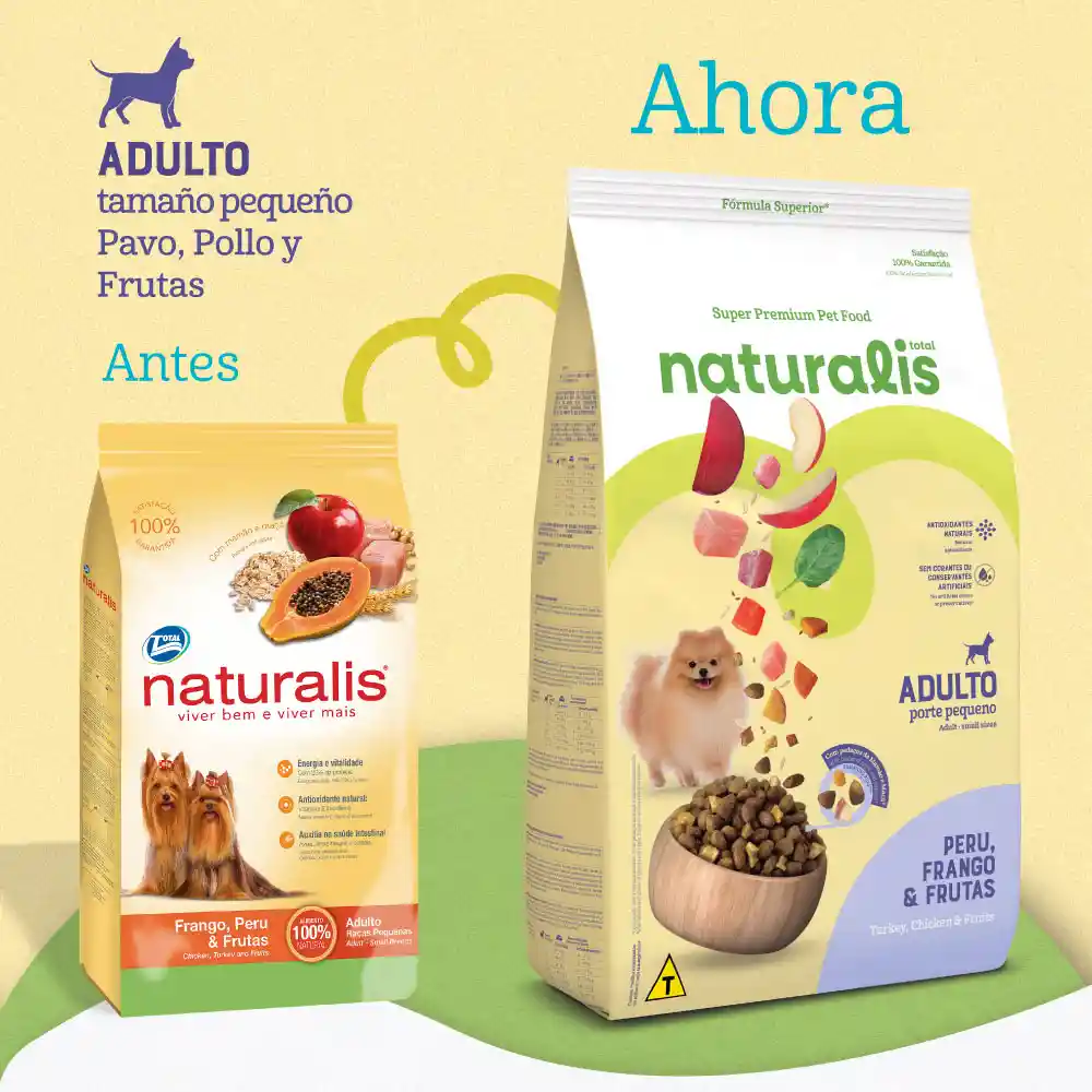 Naturalis Perro Adulto Raza Pequeña Pollo Pavo Y Frutas Naturalis Perros 2.5kg