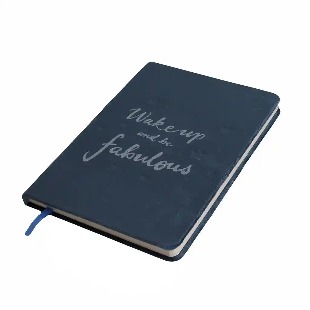 Agenda Libreta Pasta Piel Durazno Cute Azul