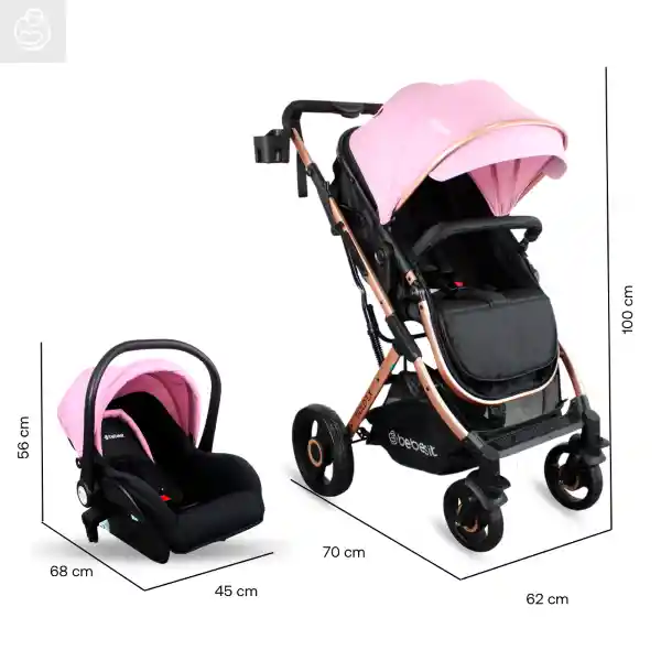 Coche Travel System Gold Lx Pink