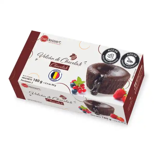 Volcán De Chocolate Relleno De Chocolate - Caja X 2 Unidades