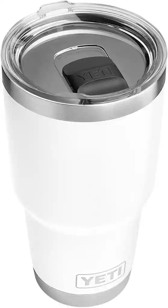 Vaso Yeti De 30 Onzas En Acero Inoxidable Y Tapa Magslider -blanco