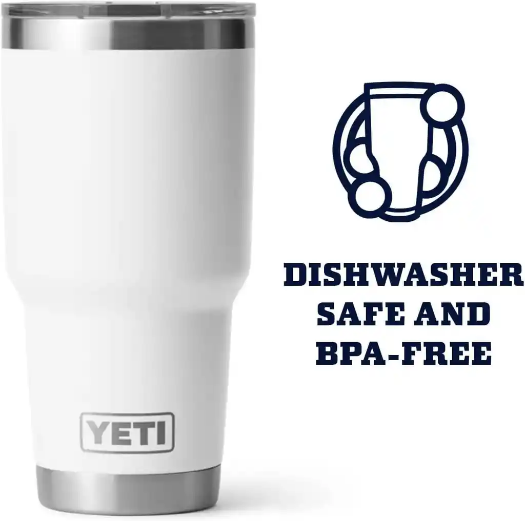 Vaso Yeti De 30 Onzas En Acero Inoxidable Y Tapa Magslider -blanco