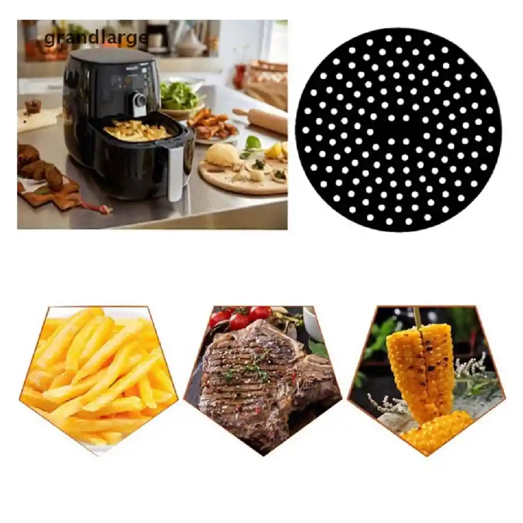 2 Protector Silicona Anti Adherente Air Fryer 20,2 Cm