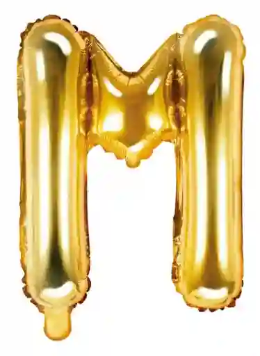 Globo Metalizado Dorado Letra M