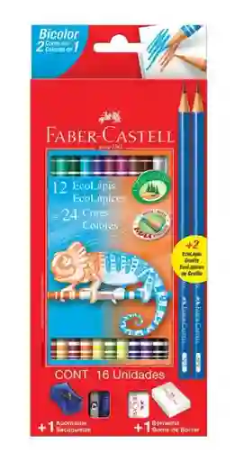Colores Faber Castell Doble Punta 12 Lapices 24 Colores
