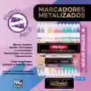 Estuche Marcador Offiesco Metalizado X12 Doble Punta Oe 100