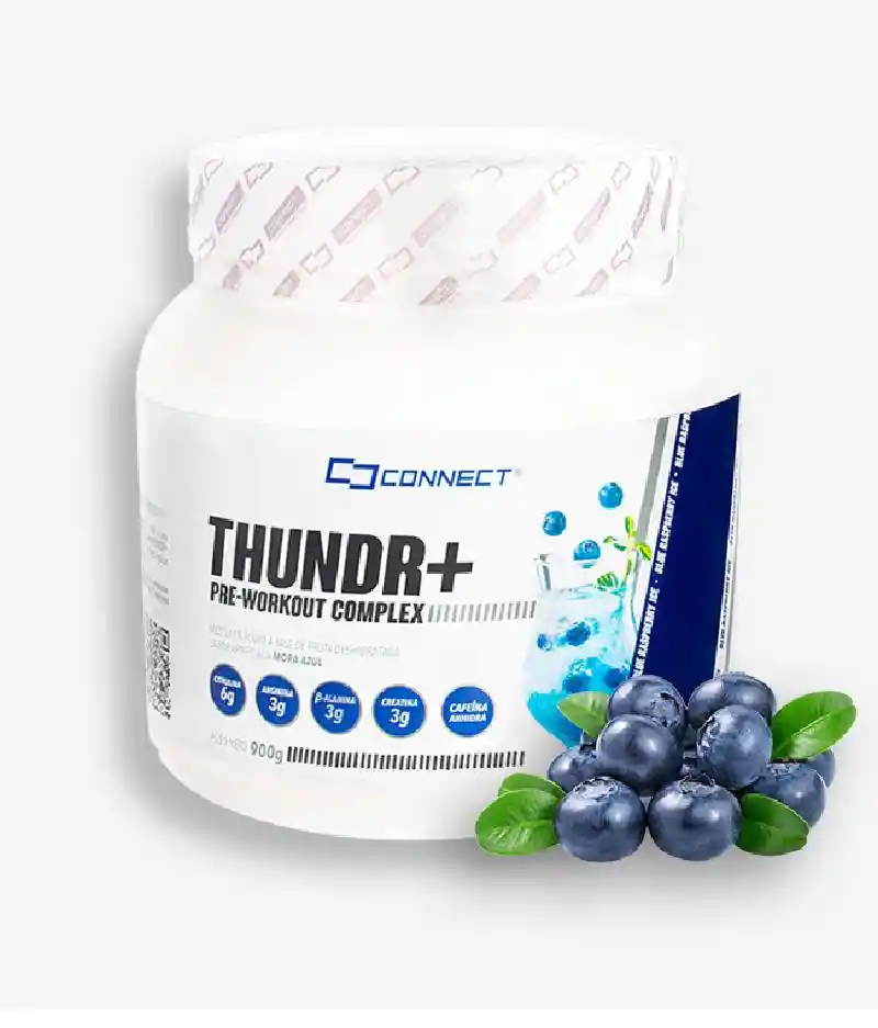 Thundr + Pre - Workout Complex 900 Grs 30 Ser Sabor Mora Azul De Connect