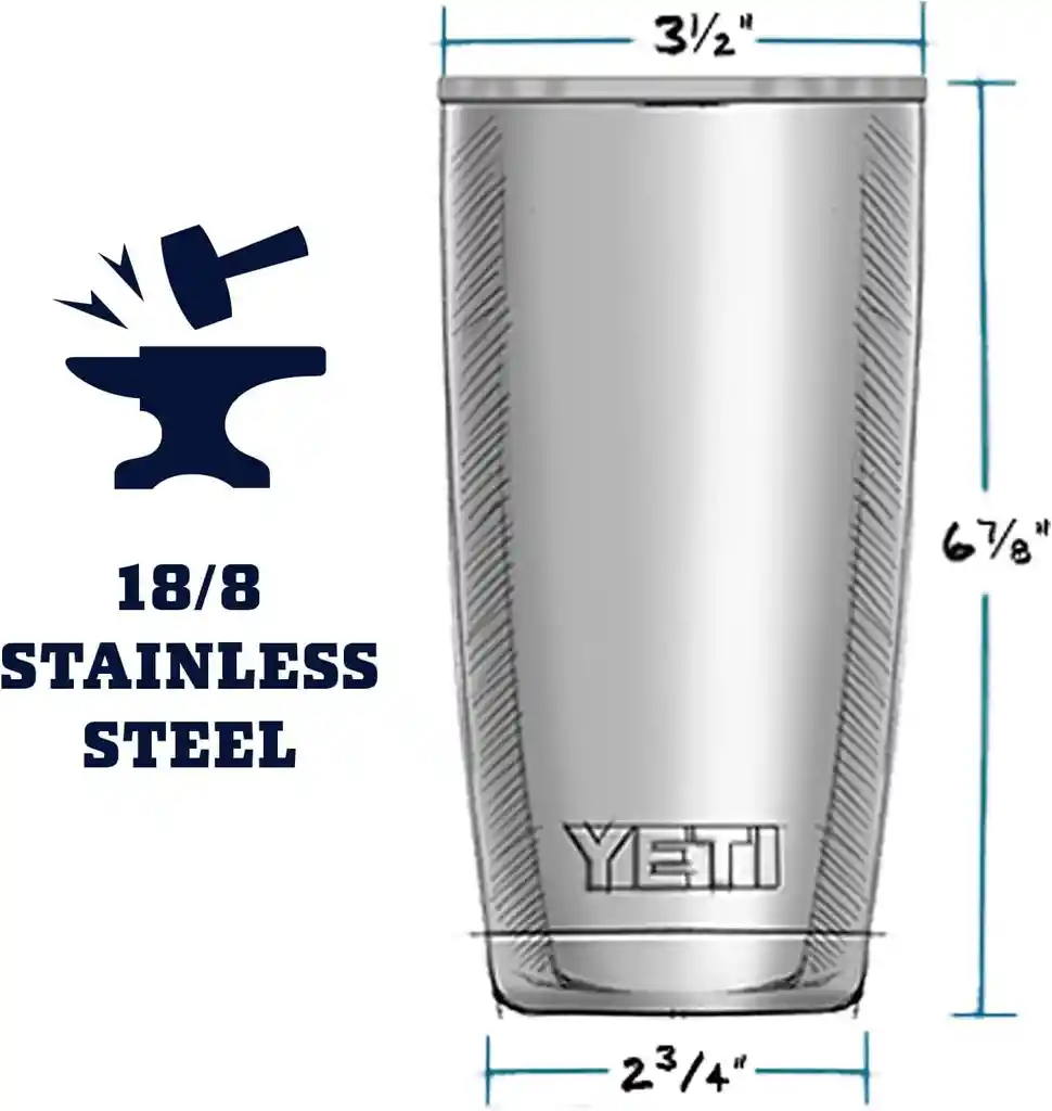 Vaso Yeti De 20 Onzas En Acero Inoxidable Y Tapa Magslider - Rodado