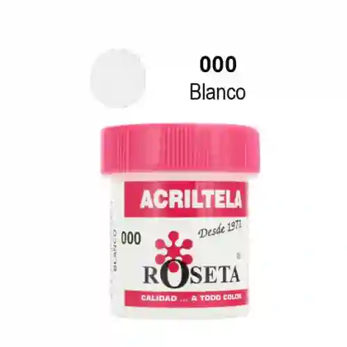 Roseta Pintura Para Tela Acritela Color Blanco