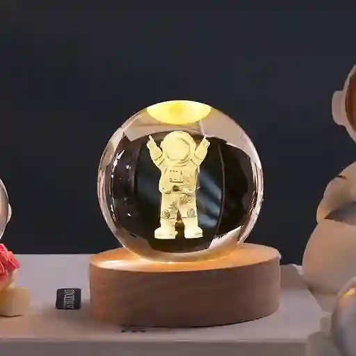 Lámpara Bola De Cristal Luminiscente Para Decoración De Mesa, Diseño Astronauta