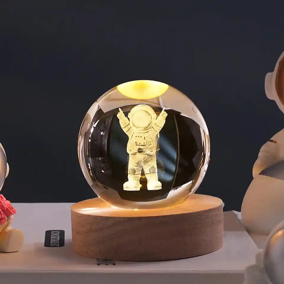 Lámpara Bola De Cristal Luminiscente Para Decoración De Mesa, Diseño Astronauta