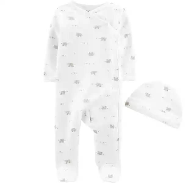 Ropa Carter 2pzs Pijama Blanca 9 Meses