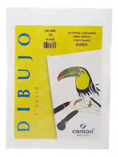 Cartulina Para Dibujo Con Grano Durex Paqx10