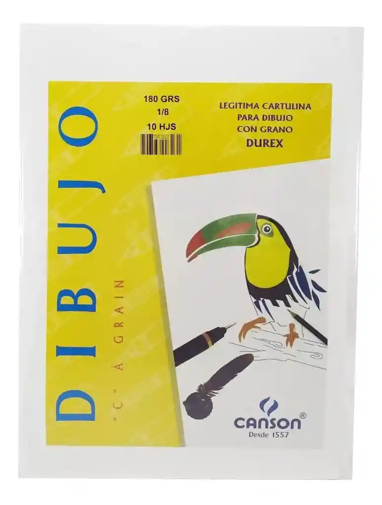 Cartulina Para Dibujo Con Grano Durex Paqx10