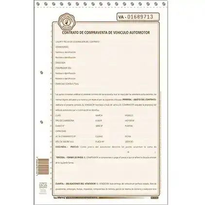 Contrato De Compraventa De Vehiculo Automotor X1